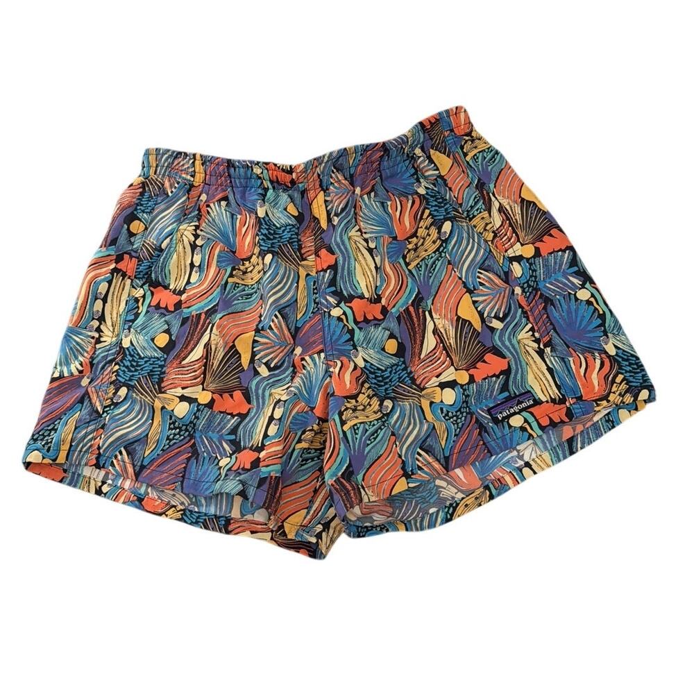 Patagonia Women's 5" Baggies Shorts Joy Pitch Blue Print Size Small New
